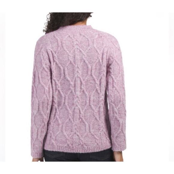 NWT Kut From The Kloth Sweater Sz Sm Pullover Cable Knit Wool Blend Purple Cotta - Picture 7 of 8